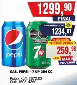 Maxiconsumo Pepsi - 7 up gas oferta
