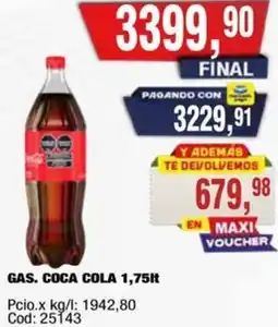 Maxiconsumo Coca cola gas. oferta