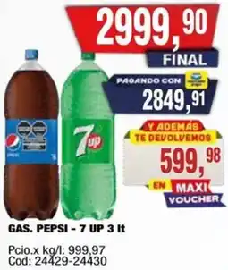 Maxiconsumo Pepsi - 7 up gas oferta