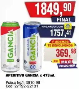Maxiconsumo Gancia aperitivo oferta