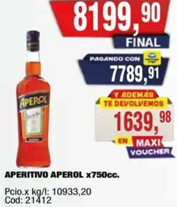 Maxiconsumo Aperol aperitivo oferta