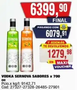 Maxiconsumo Sernova vodka sabores oferta