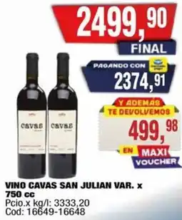 Maxiconsumo Cavas vino san julian var. oferta