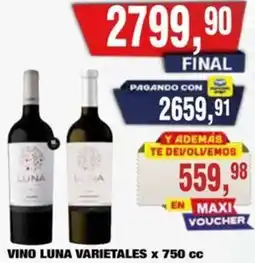 Maxiconsumo Luna vino varietales oferta