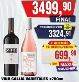 Maxiconsumo Callia vino varietales oferta