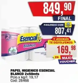 Maxiconsumo Esencial papel higienico blanco oferta