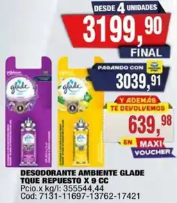 Maxiconsumo Glade desodorante ambiente tque repuesto oferta