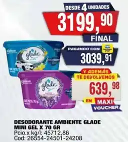 Maxiconsumo Glade desodorante ambiente mini gel oferta