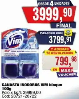 Maxiconsumo Vim canasta inodoros bloque oferta
