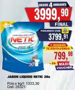 Maxiconsumo Netic jabon liquido oferta