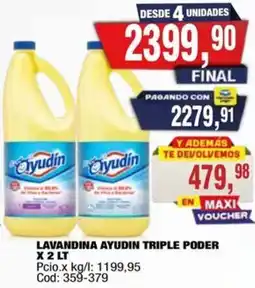 Maxiconsumo Ayudín lavandina triple poder oferta