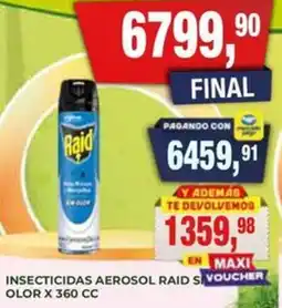 Maxiconsumo Raid insecticidas aerosol olor oferta
