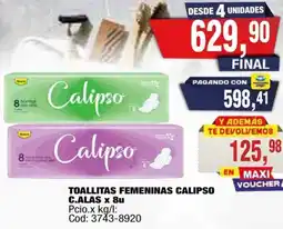 Maxiconsumo Calipso toallitas femeninas c.alas oferta