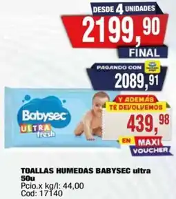 Maxiconsumo Babysec ultra toallas humedas oferta