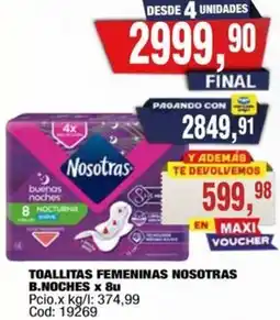 Maxiconsumo Nosotras toallitas femeninas b.noches oferta
