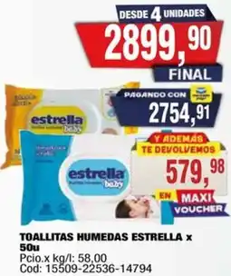 Maxiconsumo Estrella toallitas humedas oferta