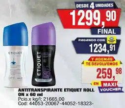 Maxiconsumo Etiquet antitranspirante roll on oferta