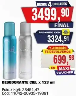 Maxiconsumo Ciel desodorante oferta
