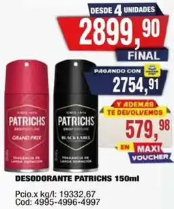 Maxiconsumo Patrichs desodorante oferta