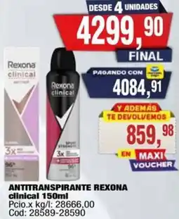 Maxiconsumo Rexona antitranspirante clinical oferta