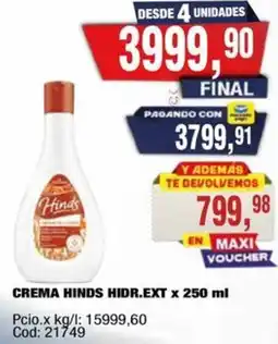 Maxiconsumo Hinds crema hidr.ext oferta