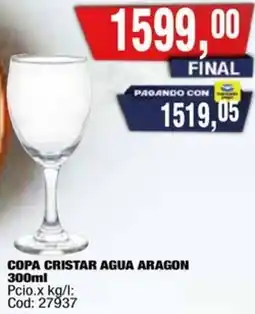 Maxiconsumo Copa cristar agua aragon oferta