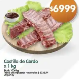 Supermercados Buenos Días Costilla de cerdo oferta