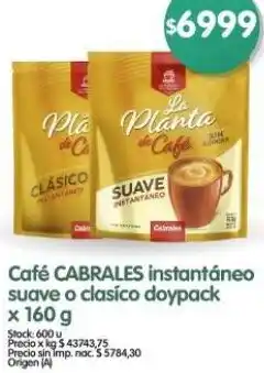 Supermercados Buenos Días Cabrales café instantáneo suave o clasico doypack oferta