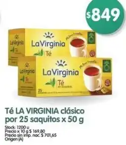 Supermercados Buenos Días La virginia té clásico oferta