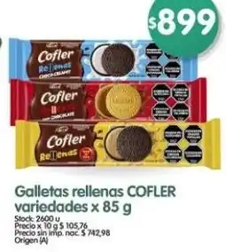 Supermercados Buenos Días Cofler galletas rellenas variedades oferta