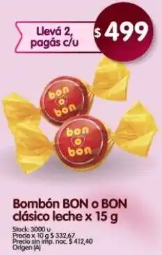 Supermercados Buenos Días Bon o bon bombón clásico leche oferta