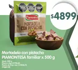 Supermercados Buenos Días Piamontesa mortadela con pistacho familiar oferta