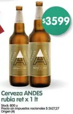 Supermercados Buenos Días Andes cerveza rubia ret oferta