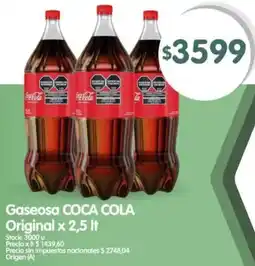 Supermercados Buenos Días Coca cola gaseosa original oferta