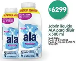 Supermercados Buenos Días Ala jabón líquido para diluir oferta