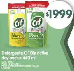 Supermercados Buenos Días Cif detergente bio active doy pack oferta