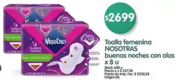 Supermercados Buenos Días Nosotras toalla femenina buenas noches con alas oferta