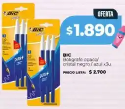 Supermayorista Vital Bic boligrafo opaco/ cristal negro/azul oferta