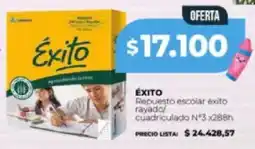Supermayorista Vital Éxito repuesto escolar exito rayado cuadriculado n°3 oferta