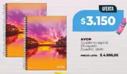 Supermayorista Vital Avon cuaderno espiral t/brayado /cuadric oferta