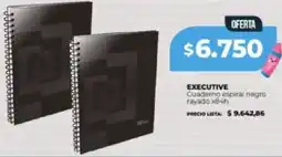 Supermayorista Vital Executive cuaderno espiral negro rayado oferta