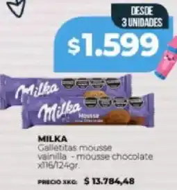 Supermayorista Vital Milka galletitas mousse vainilla - mousse chocolate oferta