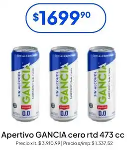 Hergo Gancia apertivo cero rtd oferta