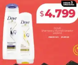 Supermayorista Vital Dove shampoo y acondicionador oferta