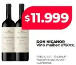 Supermayorista Vital Don nicanor vino malbec oferta