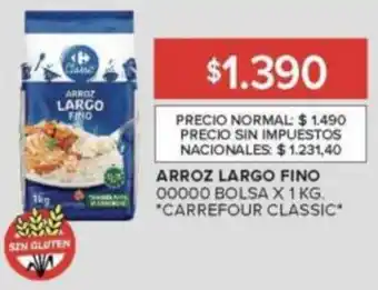 Carrefour classic arroz largo fino