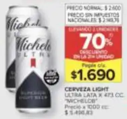 Carrefour Michelob cerveza light ultra lata oferta