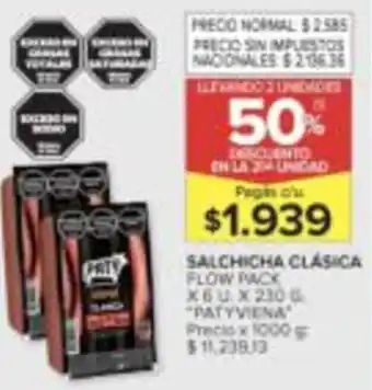 Patyviena salchicha clasica flow pack
