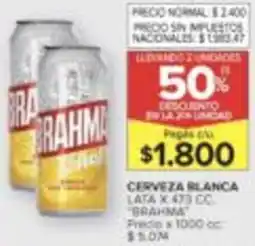 Carrefour Brahma cerveza blanca lata oferta