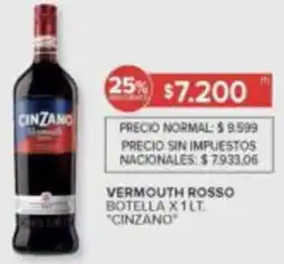 Carrefour Cinzano vermouth rosso botella oferta